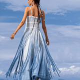 Sky Blue Macrame Slip Over • Tribal Goddess Sheer Overlay Dress - AYA SW IDR