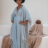 Sky Blue Poncho Robe • Boho Cape for Women • Bridal Cover Up for Wedding - AYA SW IDR