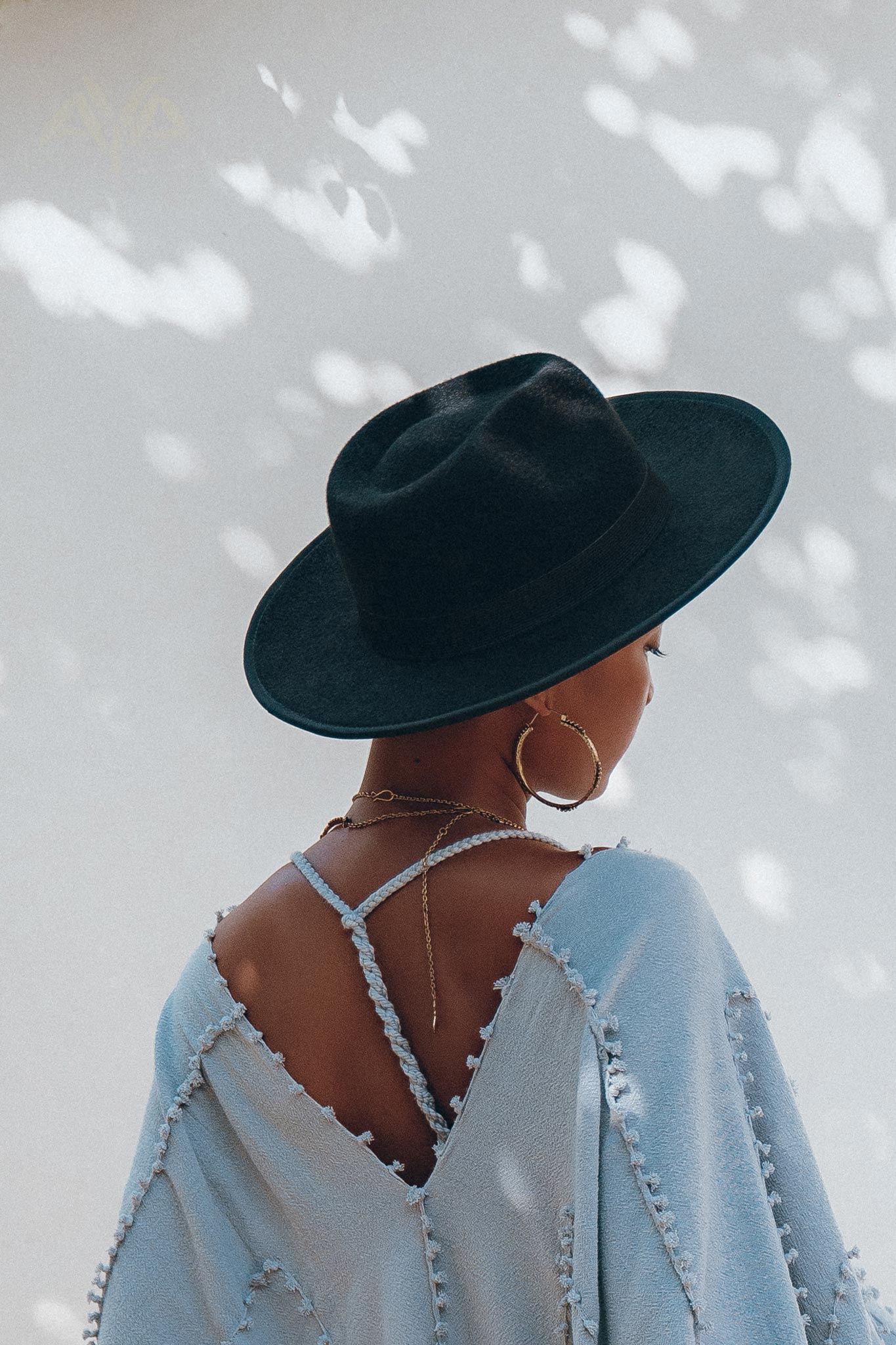Sky Blue Poncho Robe • Boho Cape for Women • Bridal Cover Up for Wedding - AYA SW IDR