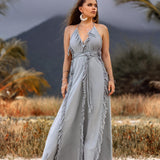 Sky Blue Tassel Dress • Organic Raw Cotton Bridesmaid Dress - AYA SW IDR