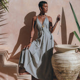 Boho Goddess Dress, Bohemian Prom Women Dress, Open Back Dress - AYA Sacred Wear