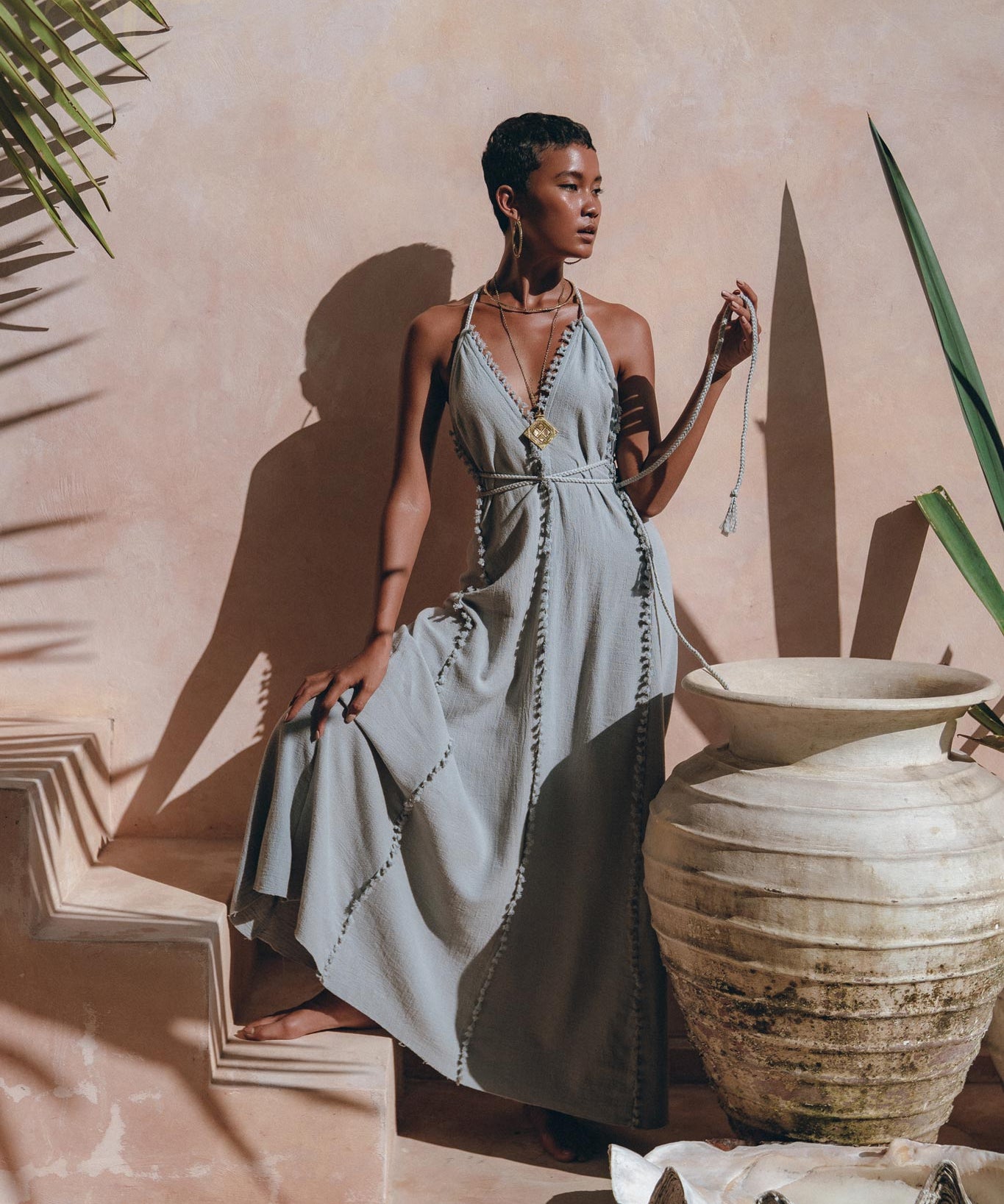 Boho Goddess Dress, Bohemian Prom Women Dress, Open Back Dress - AYA Sacred Wear