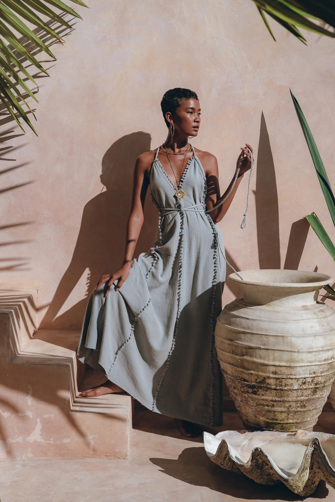 Boho Goddess Dress, Bohemian Prom Women Dress, Open Back Dress - AYA Sacred Wear