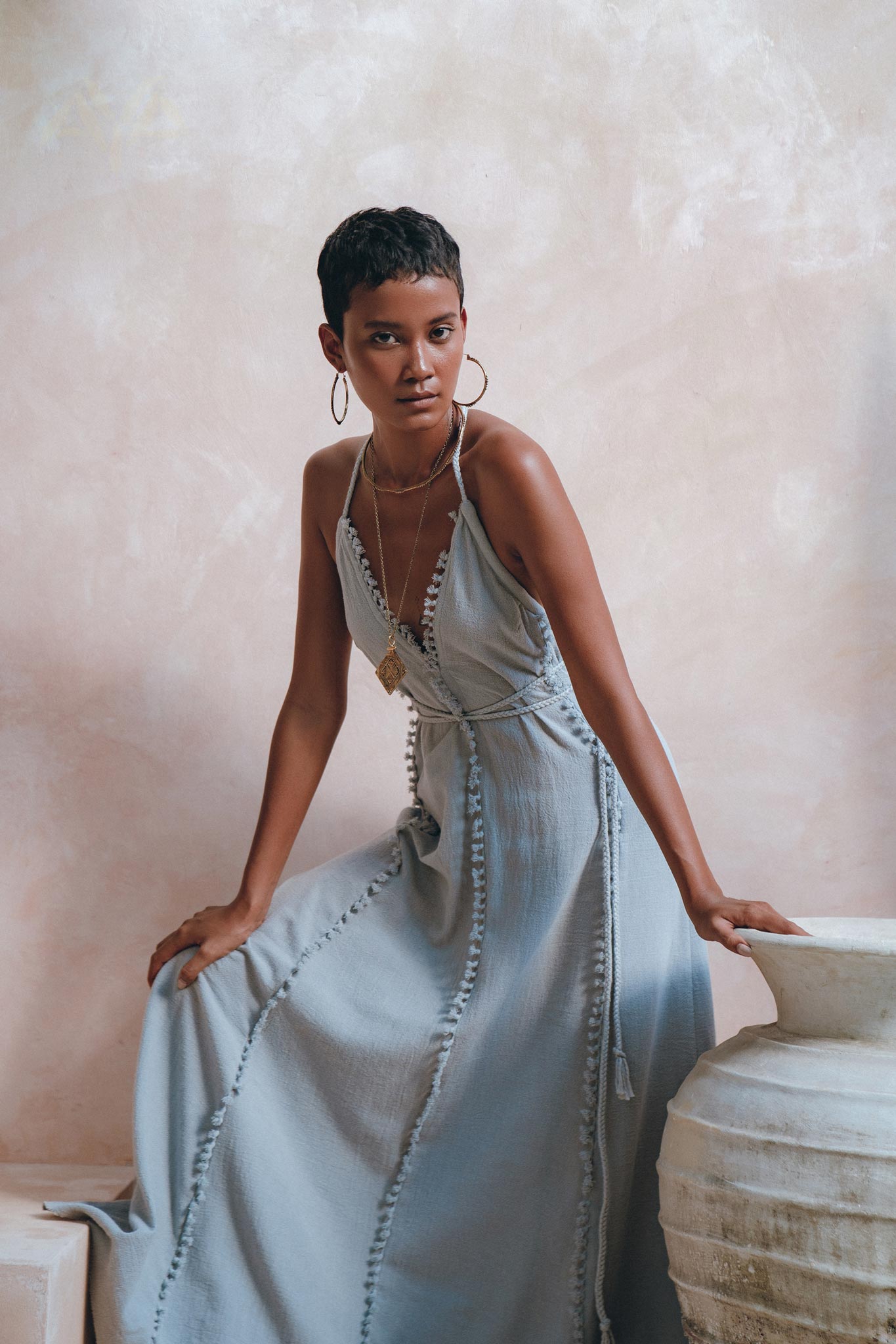 Boho Goddess Dress, Bohemian Prom Women Dress, Open Back Dress - AYA Sacred Wear