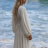 Tatva Dress Ivory Colour – Sustainable Bohemian Dress - AYA SW IDR