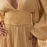 Tatva Dress Saffron Gold Colour – Organic Goddess Dresses - AYA SW IDR