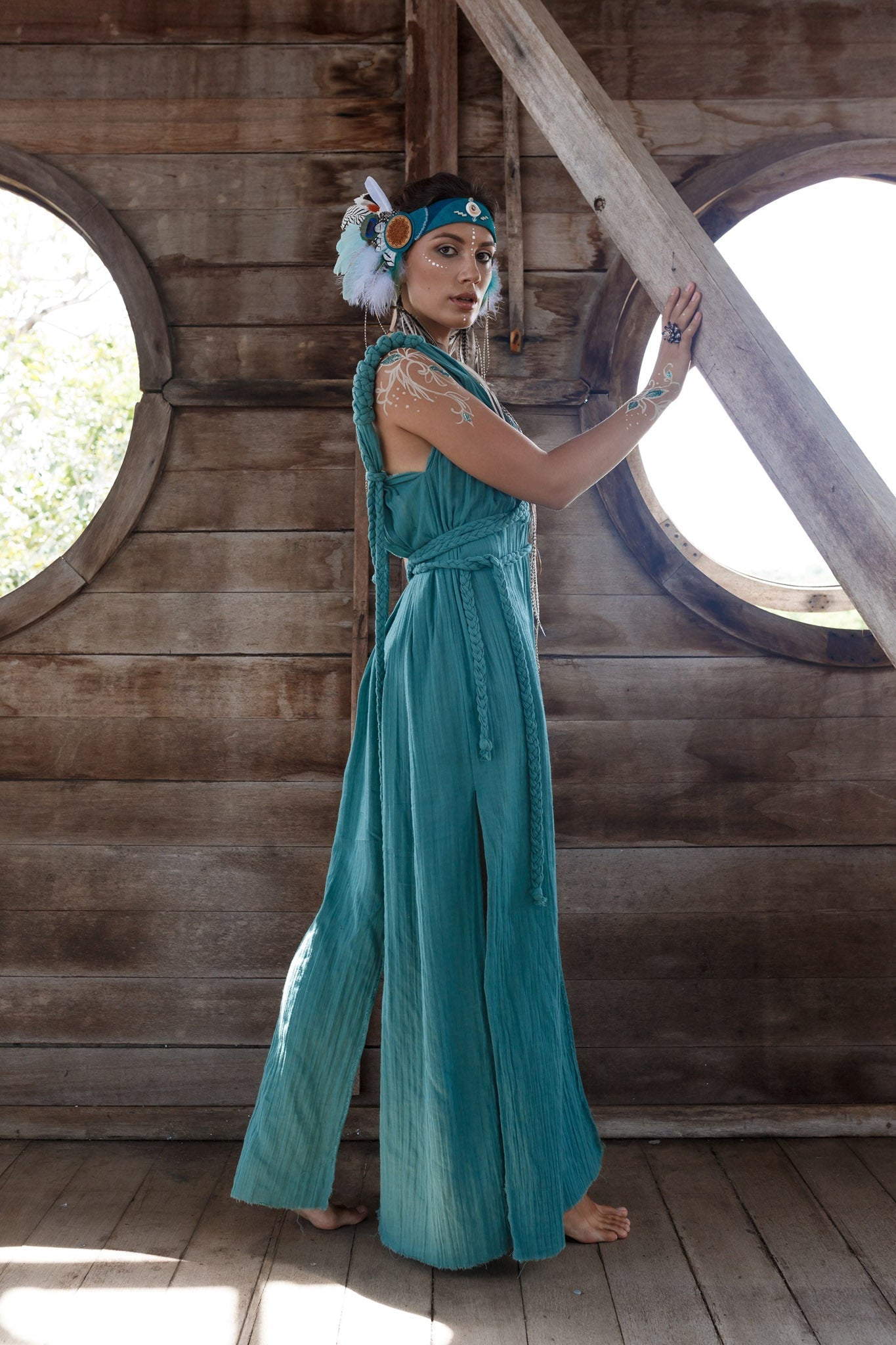 Turquoise Nomad Spirit Dress (Adjustable size, multiway dress) - AYA SW IDR