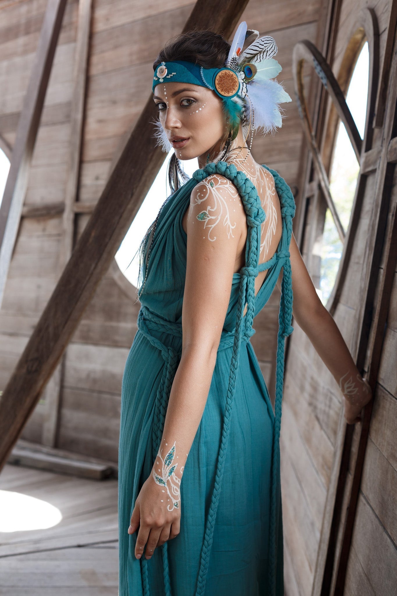 Turquoise Nomad Spirit Dress (Adjustable size, multiway dress) - AYA SW IDR