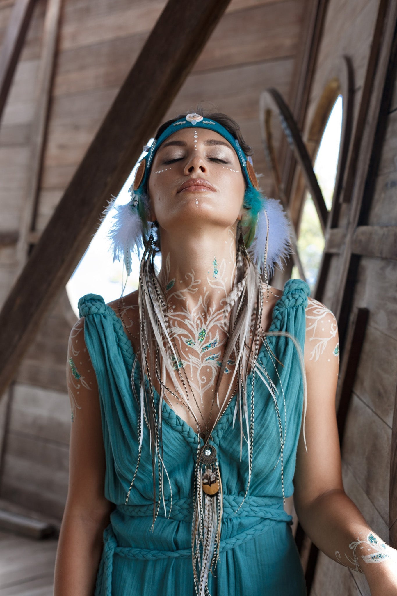 Turquoise Nomad Spirit Dress (Adjustable size, multiway dress) - AYA SW IDR
