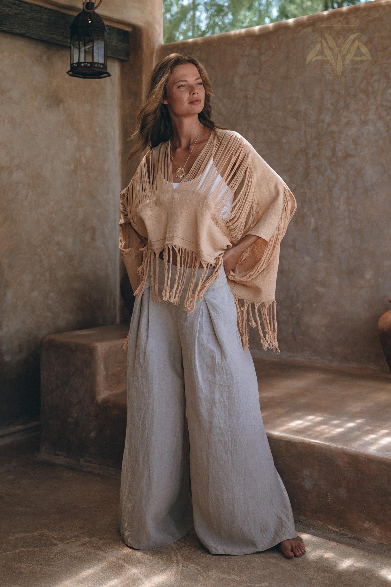 Unique Soft Linen Boho Pants Women • Loose Linen Wide Boho Pants • Bohemian Pants - AYA SW IDR