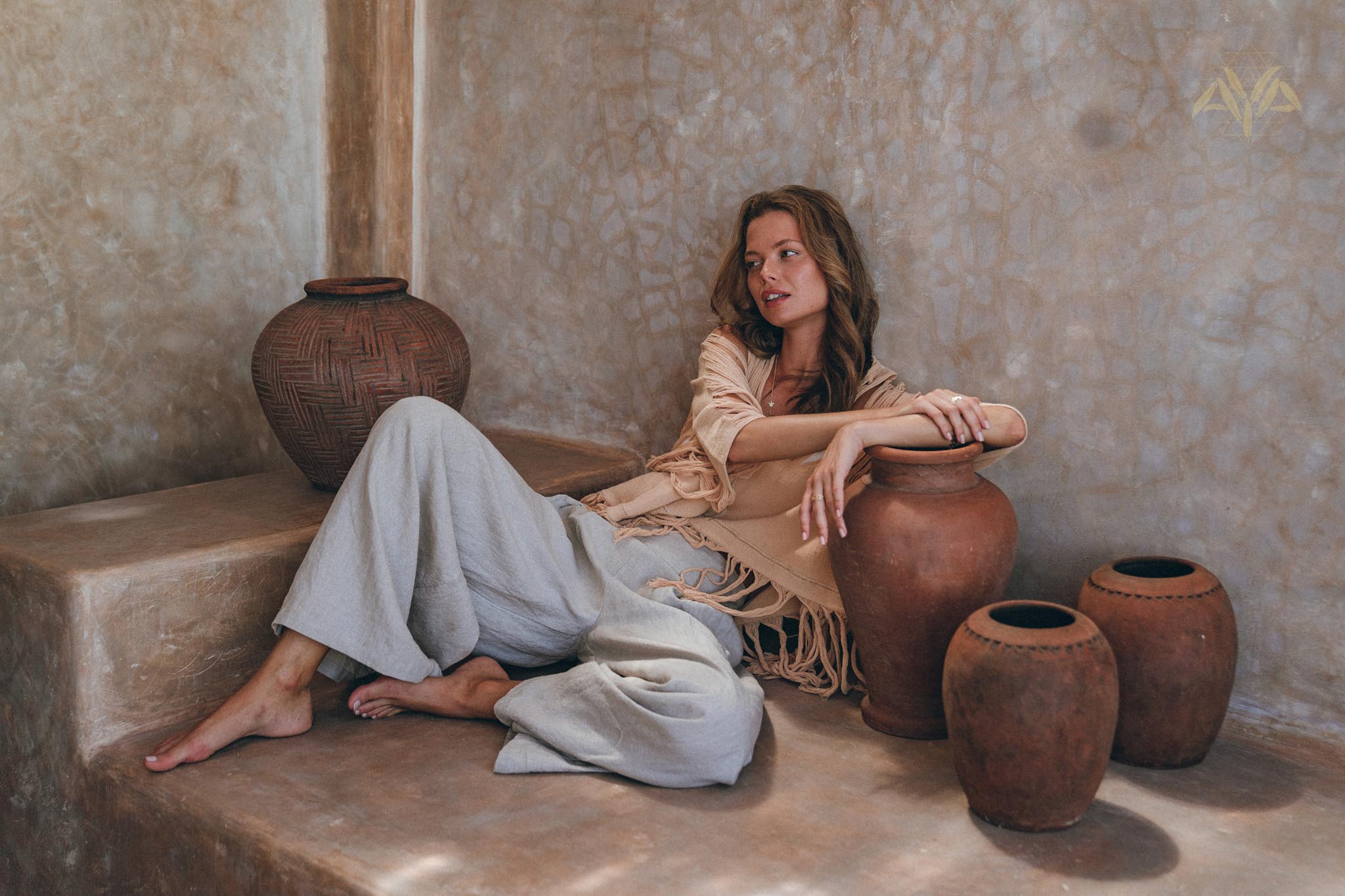 Unique Soft Linen Boho Pants Women • Loose Linen Wide Boho Pants • Bohemian Pants - AYA SW IDR