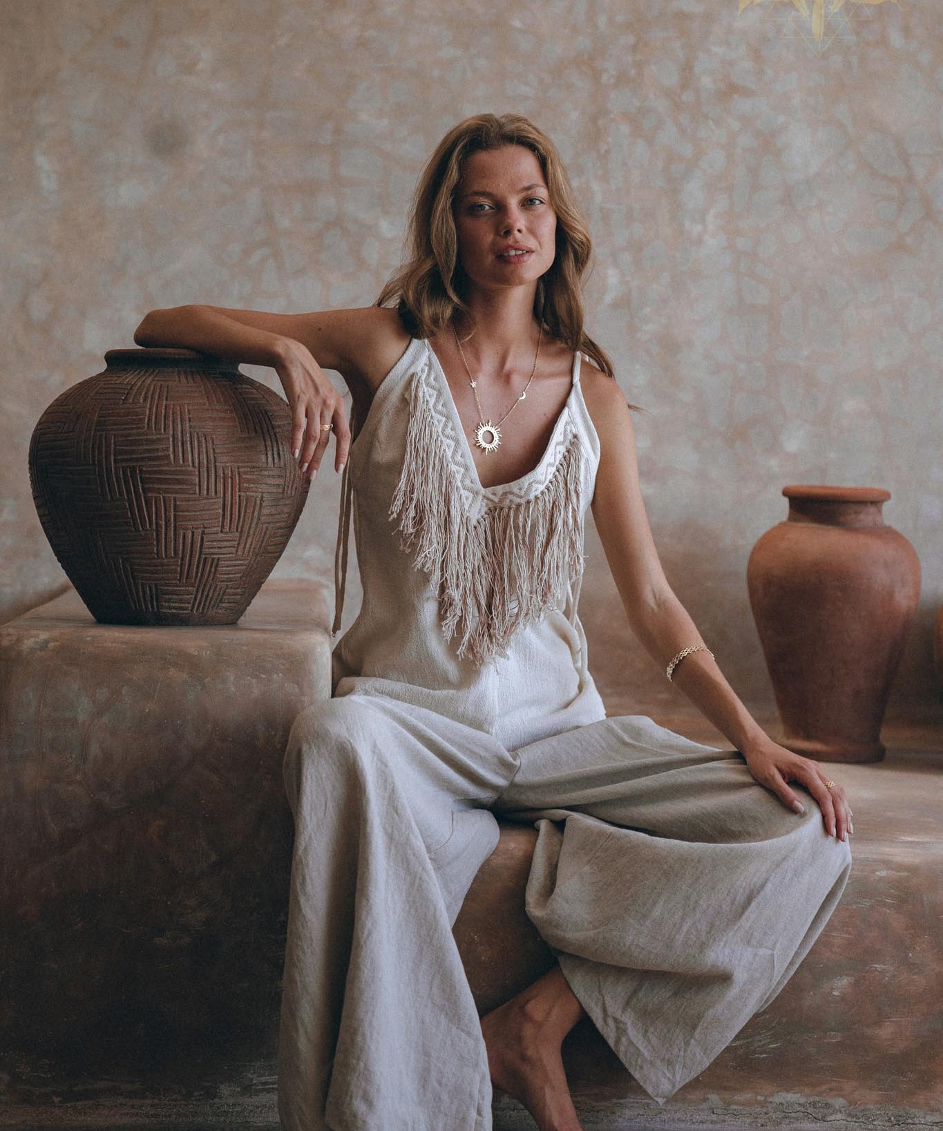 Unique Soft Linen Boho Pants Women • Loose Linen Wide Boho Pants • Bohemian Pants - AYA SW IDR