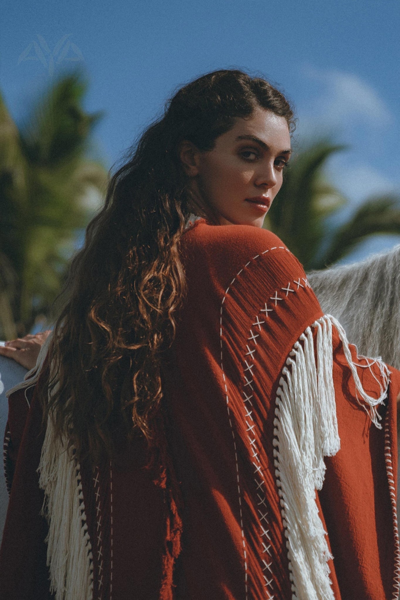 Unisex Handwoven Cotton Wine Red Poncho - AYA SW IDR
