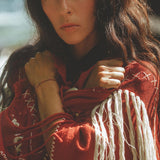 Unisex Handwoven Cotton Wine Red Poncho - AYA SW IDR
