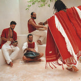 Unisex Handwoven Cotton Wine Red Poncho - AYA SW IDR