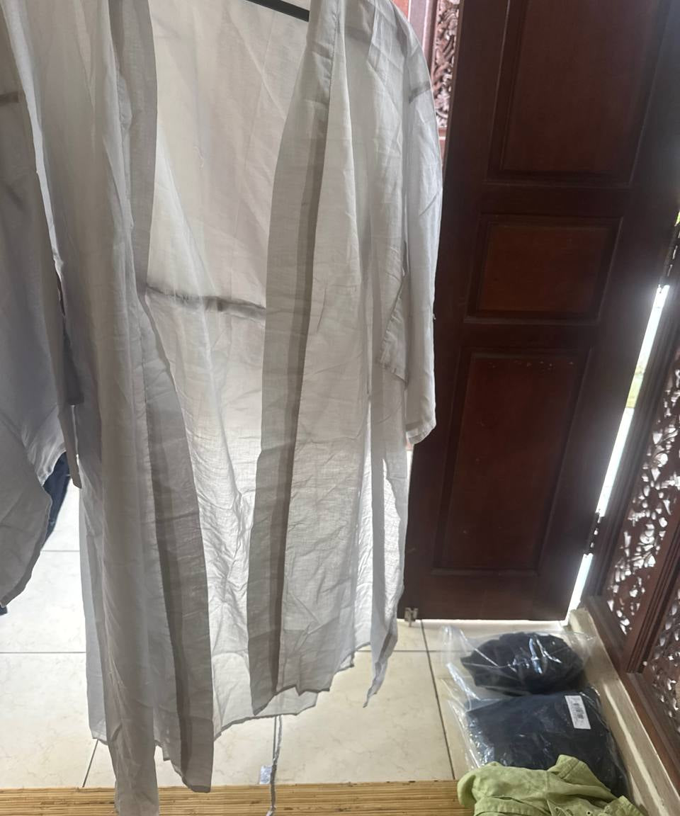 WCRN/SMP/FRCOT/ALL French cotton kimono with braid belt - AYA SW IDR