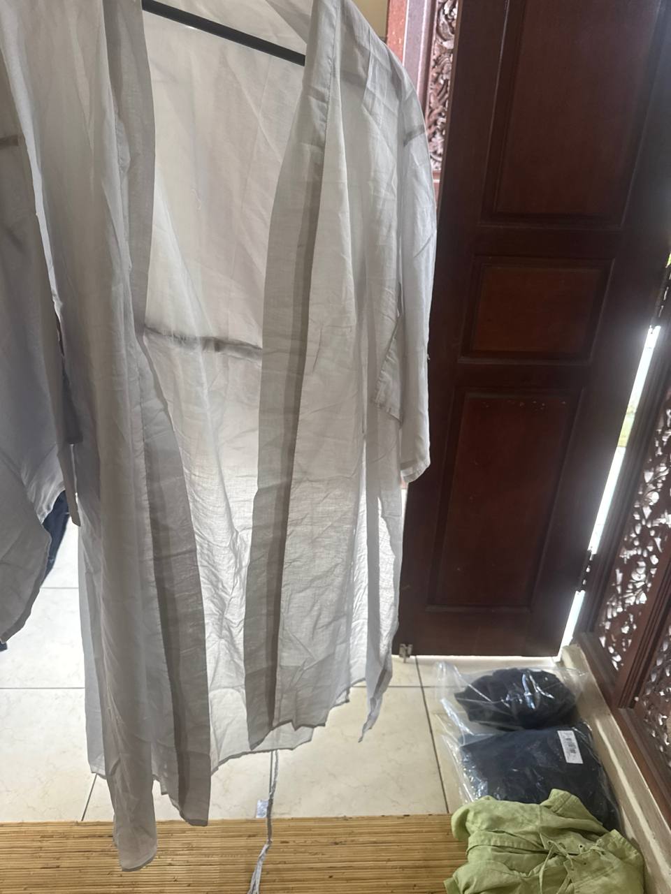 WCRN/SMP/FRCOT/ALL French cotton kimono with braid belt - AYA SW IDR