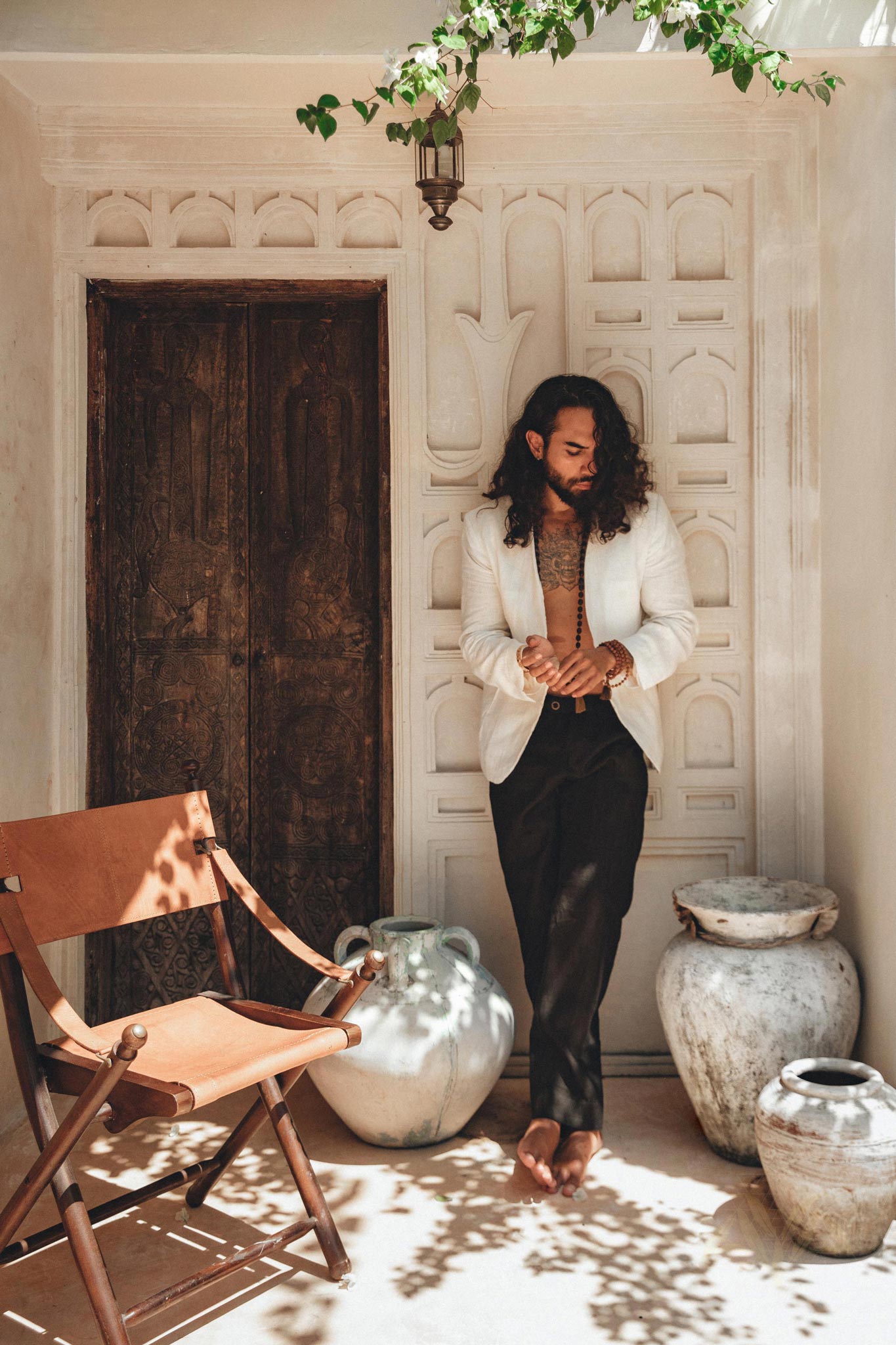 White Linen Blazer Jacket for Men - AYA SW IDR