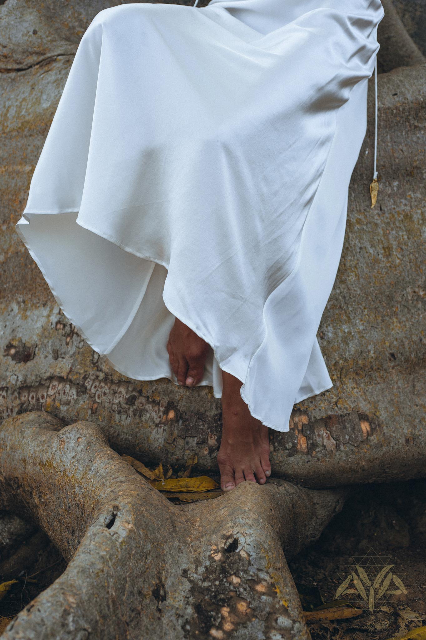 White Peace Silk Simple Wedding Dress • Natural Silk Boho Dress Women - AYA SW IDR