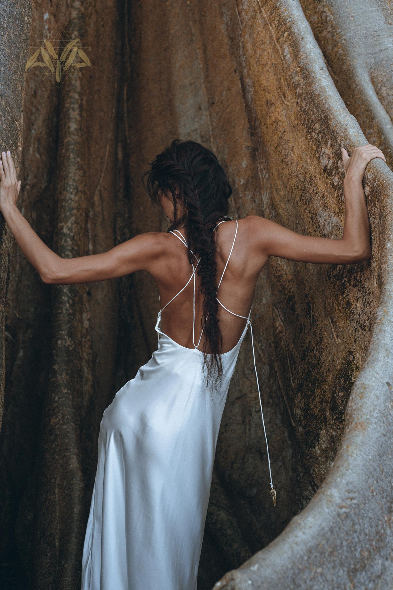 White Peace Silk Simple Wedding Dress • Natural Silk Boho Dress Women - AYA SW IDR