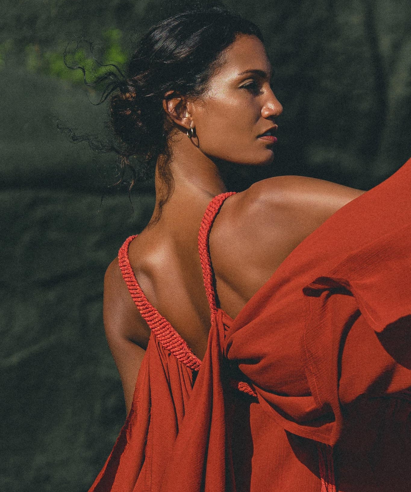 Stunning Bohemian Goddess Dress crafted in a unique Wine Red hue. 