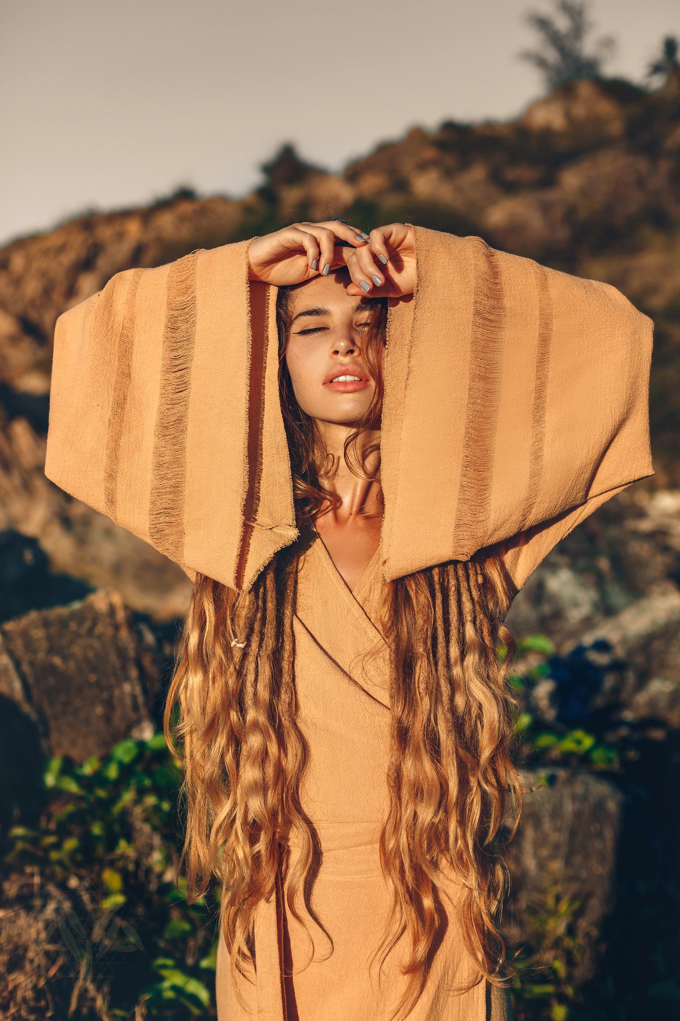 Yellow Boho Wrap Top • Organic Wide Sleeve Bohemian Wrap Blouse - AYA SW IDR