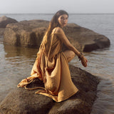 Yellow Gold Greek Goddess Prom Boho Dress - AYA SW IDR